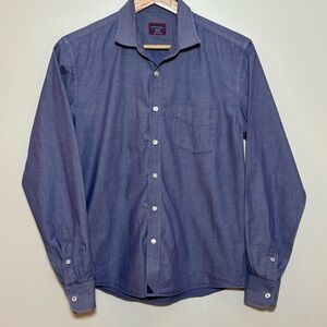 UNTUCKit Casual Button Down Long Sleeve Shirt, Blue Chambray, Medium Slim Fit